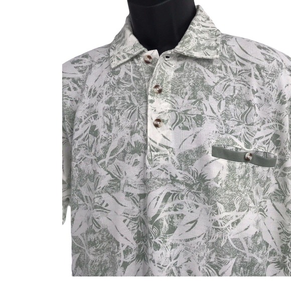 Safe Harbor Men's White & Green Short Sleeves Collared Polo T Shirt Size Large - Picture 2 of 5